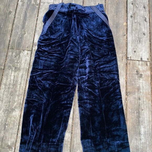 Vintage 90s Valentino Miss V Velour Silk Velvet Designer Pants Size 10 - Picture 5 of 12